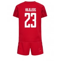 Dětský Fotbalový dres Dánsko Pierre-Emile Hojbjerg #23 MS 2022 Domácí Krátký Rukáv (+ trenýrky)